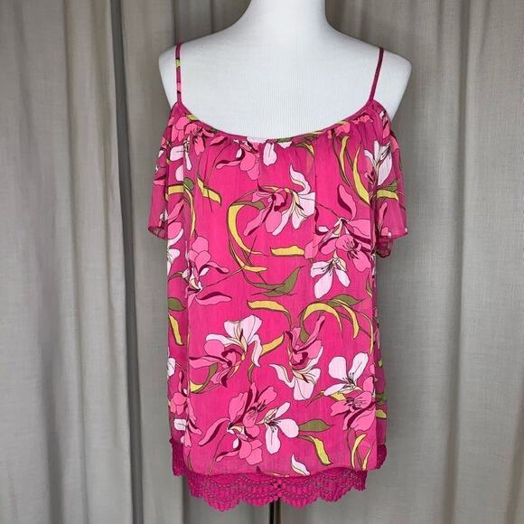 Kut From the Kloth Elsie Cold Should Lace Trim Top - Picture 2 of 9